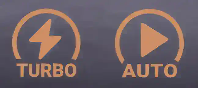 Rodada Turbo (à esquerda) / Rodada automática (à direita) Rodada Turbo (à esquerda) / Rodada automática (à direita)