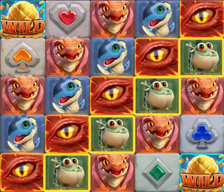 Exemplo de combinação sem prêmio no Dragon Hatch