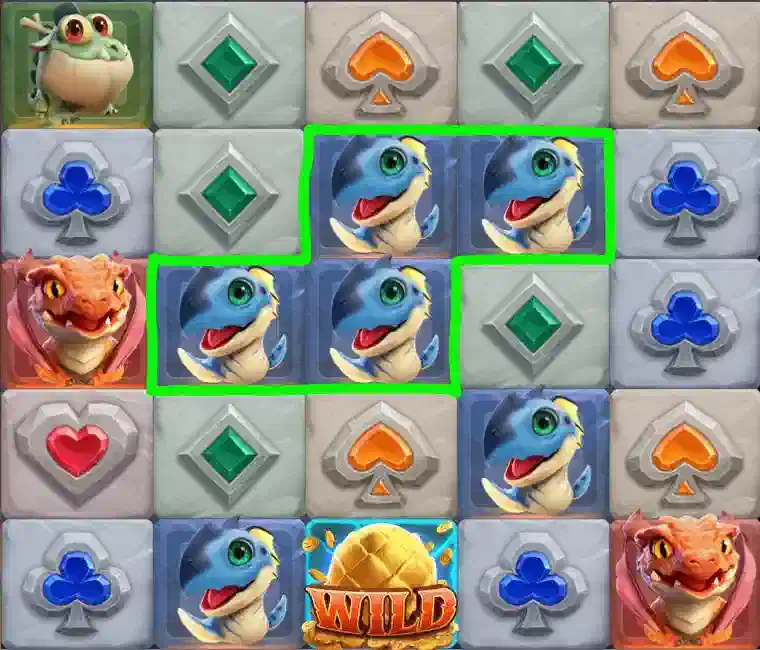 Exemplo de combinação vencedora no Dragon Hatch